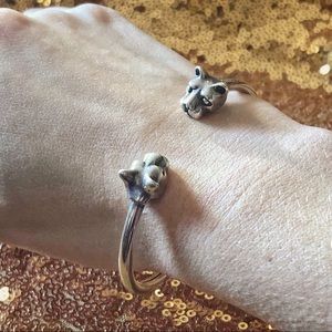 Greek-Inspired Lion’s Head Silver Cuff Bracelet